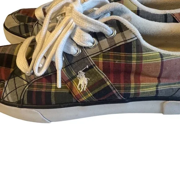 Polo Ralph Lauren multicolor plaid sneaker size 8.5 D - Picture 7 of 8